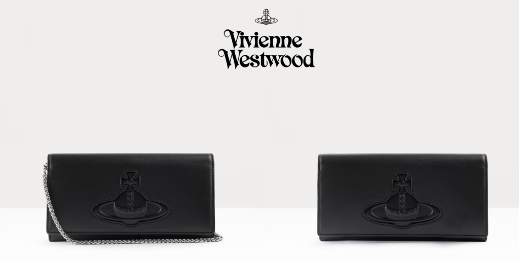 情人節禮物實用｜銀包 【4】Vivienne Westwood： 黑色長銀包 HK$2530