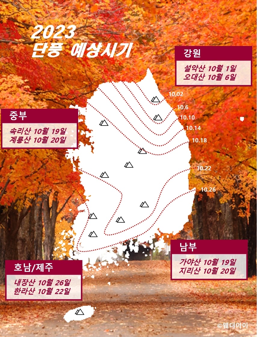 韓國紅葉2023｜紅葉地圖
