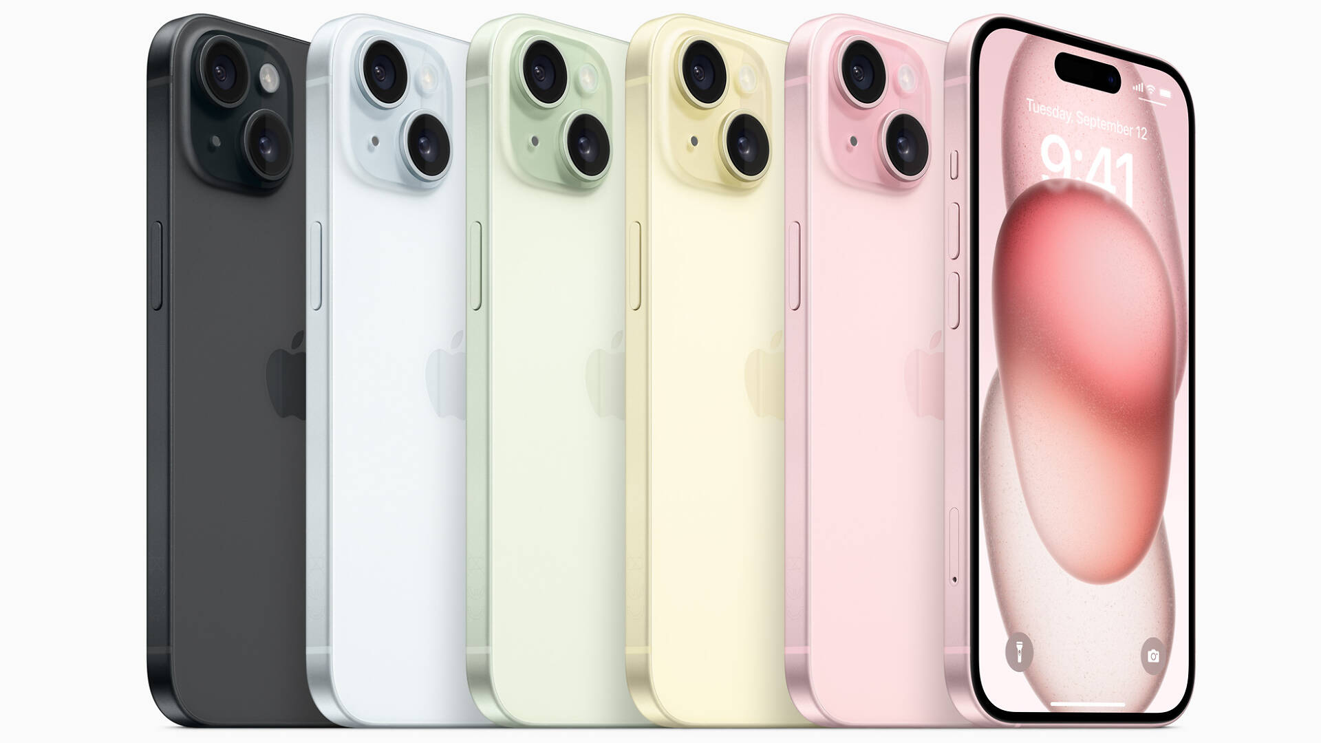 iPhone15 顏色丨iPhone 15/ plus包括粉紅、黃、綠、藍和黑。顏色以粉色系為主打