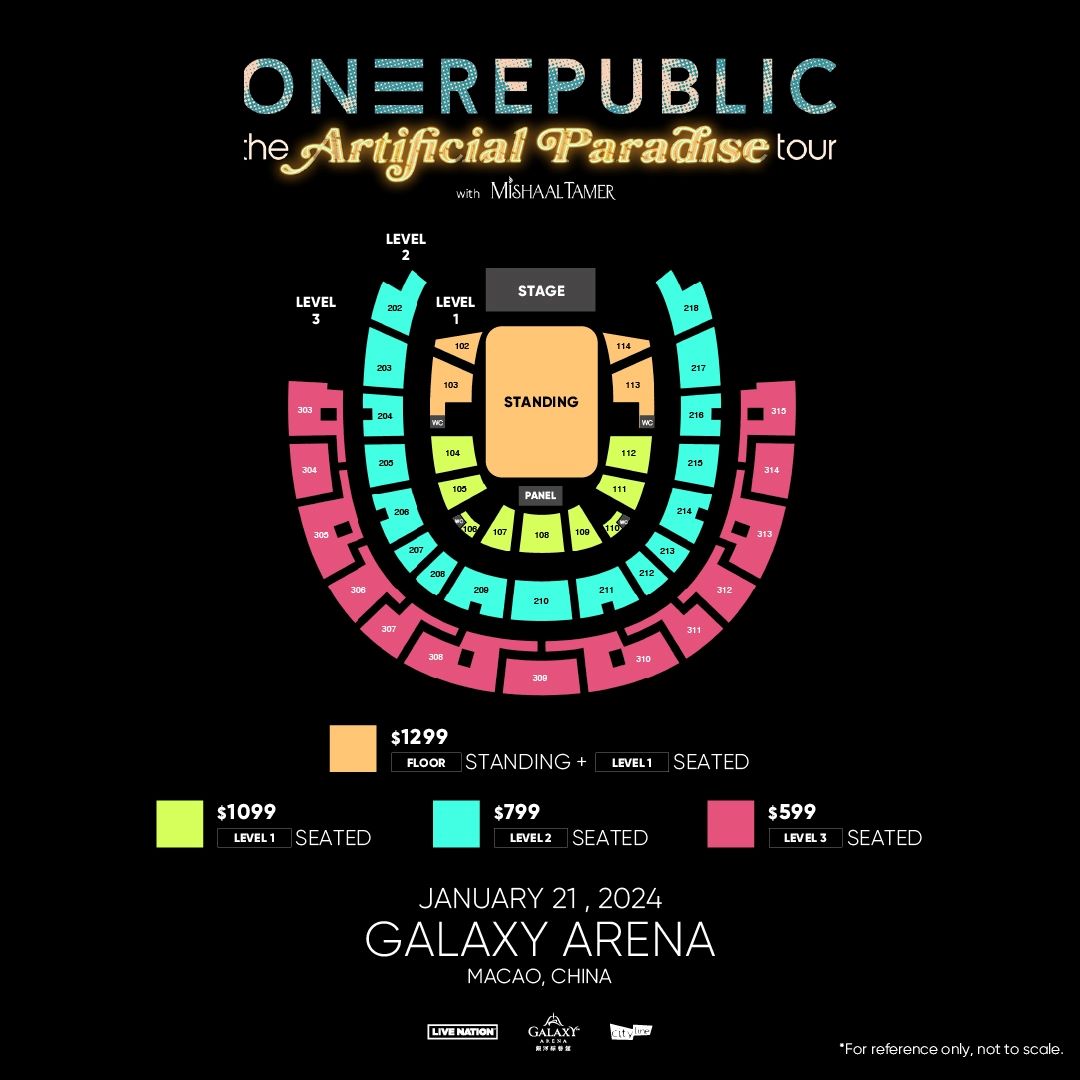 OneRepublic演唱會澳門2024｜10.4購票連結、發售日期、門票、座位表