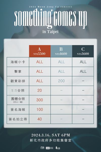 文鐘業演唱會台灣2024｜1.24購票連結、發售日期、門票、座位表