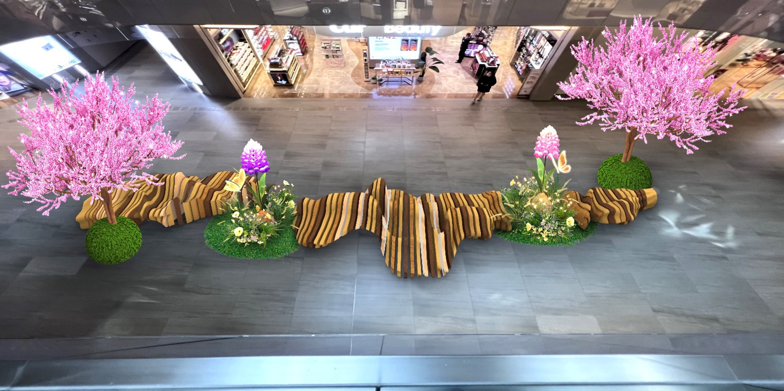 東薈城名店倉新年2024丨8大型紙花藝術、互動櫻花大道＋換利是封